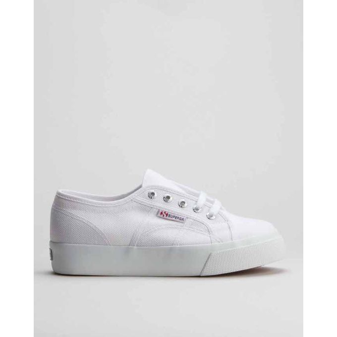 Canvas Mid Wedge Sneakers White Superga 