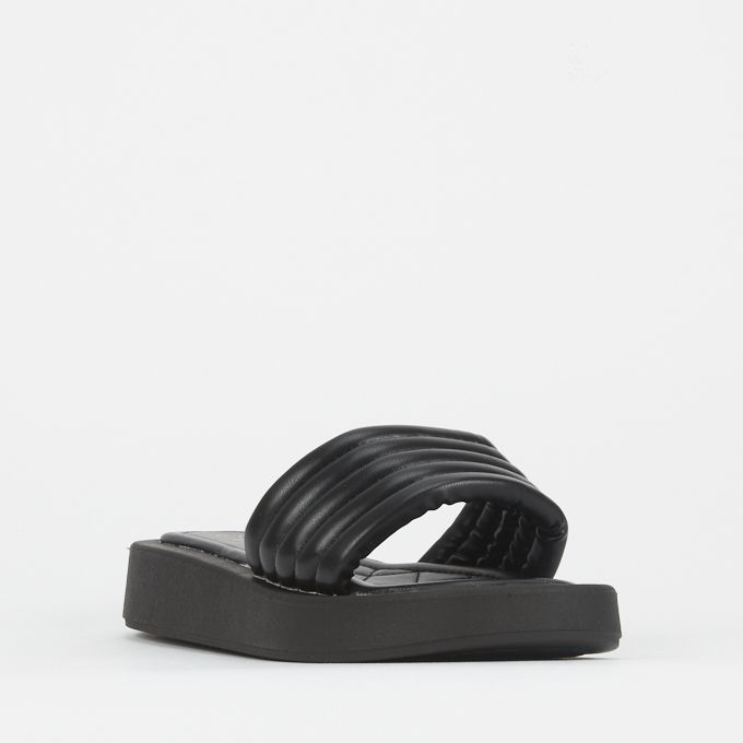 Puffy Flatform Slide Sandals Black Utopia | South Africa | Zando