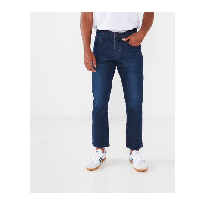 Navy Basicon Dark-wash Straight Leg Denim Jeans Life & Glory | Price in ...