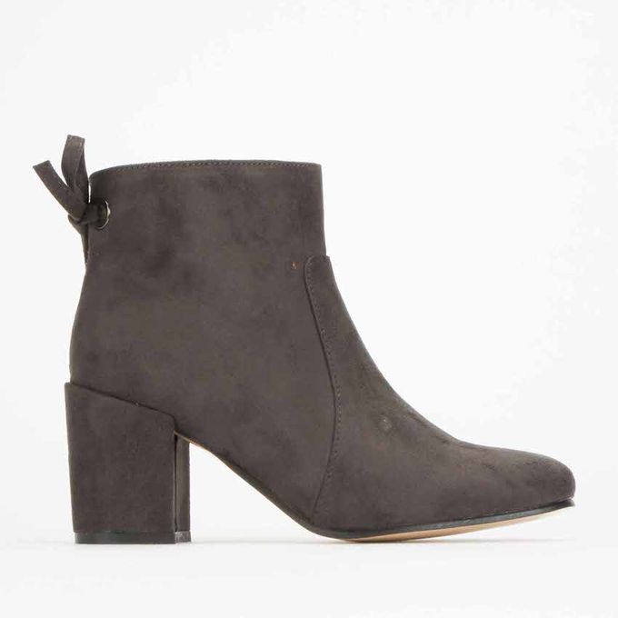 grey block heel boots