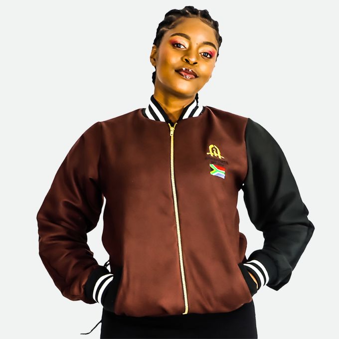 afhSports Brown-Black Melton Varsity Jacket Africa Fashion House