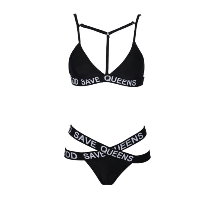 Famous Nightingale Black Wrap Bodycage Style Hybrid Lingerie Bikini ...