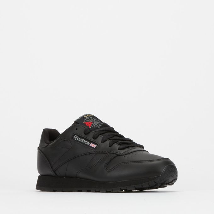 Reebok Classic Leather Sneaker Plain Black Reebok | Price in South ...
