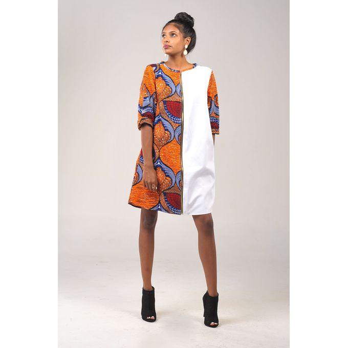 Pods Zipper Dress Ankara Textiles | South Africa | Zando