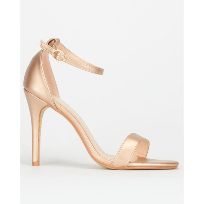 rose gold barely there heels