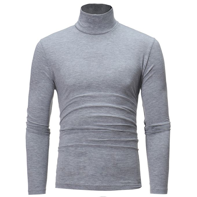 Men's poloneck long-sleeved sweatshirt Grey Generic | Price in South ...