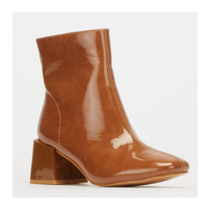 Danny Ankle Boots Tan Patent Footwork 