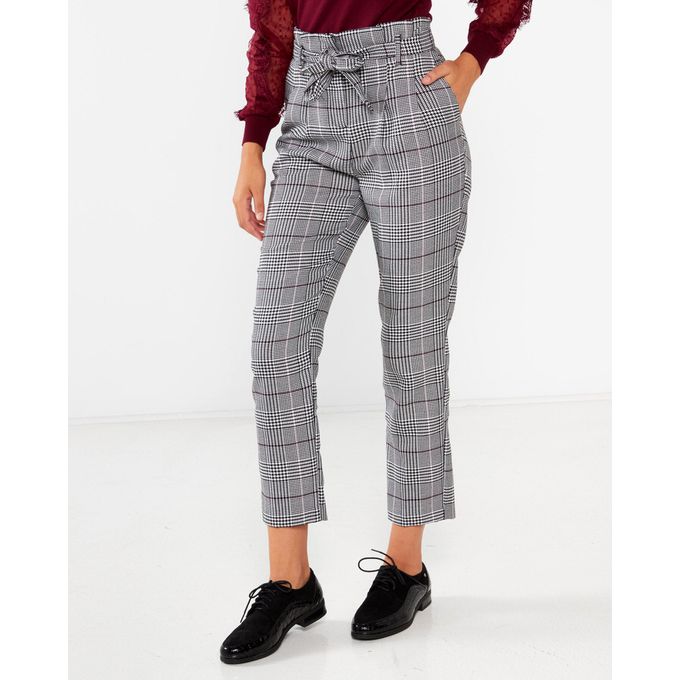 Off White Check High Waist Trousers New Look | South Africa | Zando