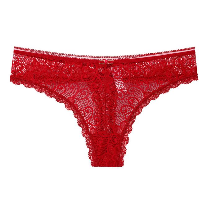 Transparent Lace Thong, Red JAVING | South Africa | Zando