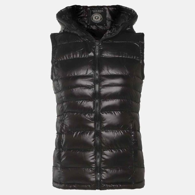 Sleeveless Jacket All Over Quilting Padded Puffer Style Black Brave ...
