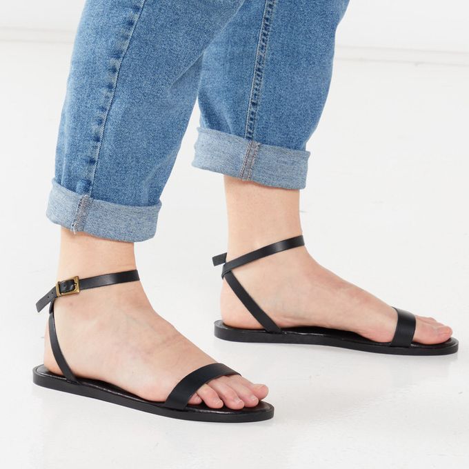 Leather Barely There Sandals Black Utopia | Price in South Africa | Zando
