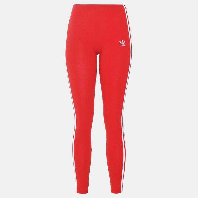 adidas leggings 3 stripes red