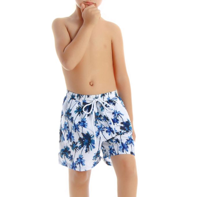 Olive Tree-Boys Board Shorts Swim & Beachwear-Blue Coconut Tree Olive ...