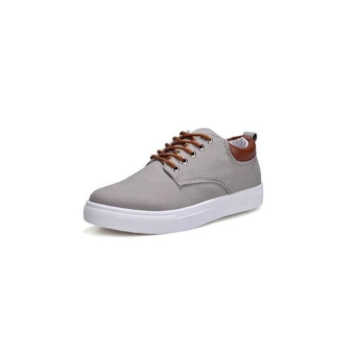 Men's Lace-up Canvas Sneakers Grey Generic | Price in South Africa | Zando