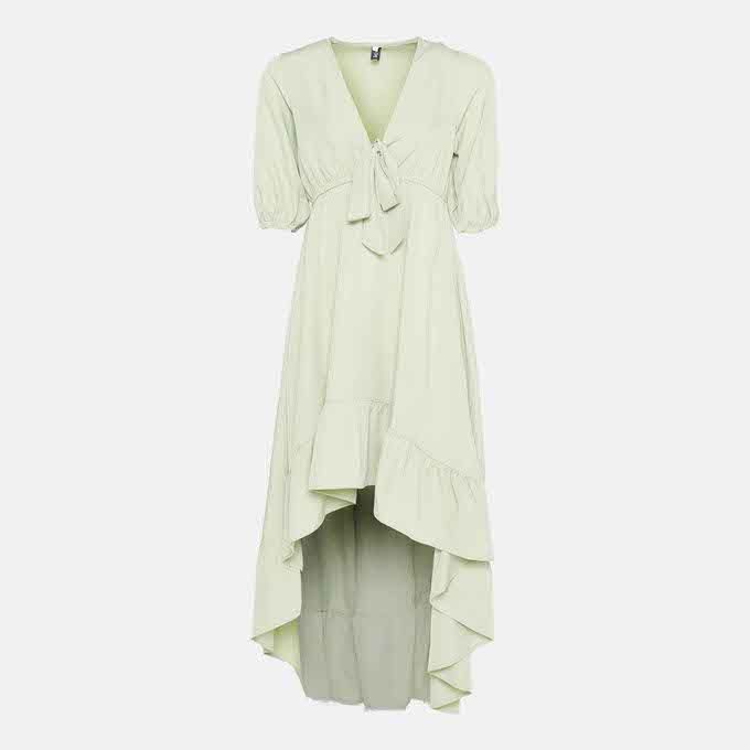 Hi-Low Maxi Dress With Front Tie Sage Cool Ice | South Africa | Zando