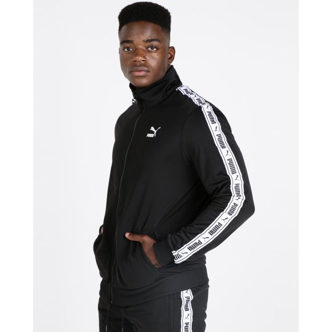 Mens Tape Track Jacket Black Puma 