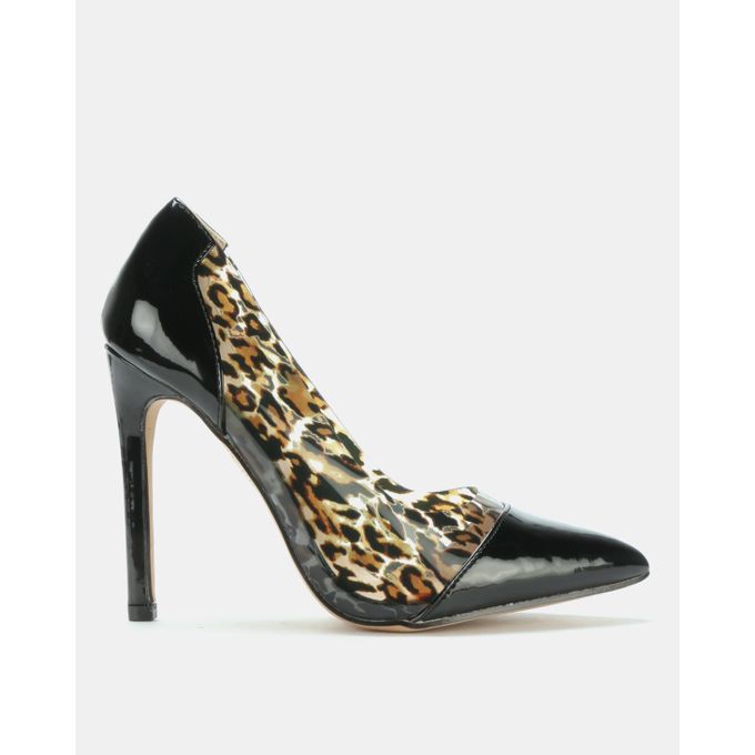 leopard patent heels