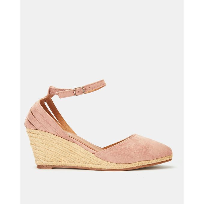 Mary Jane Espadrille Wedge Dusty Pink 