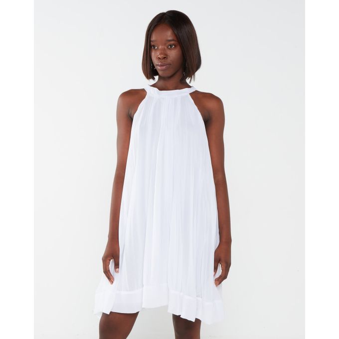 Sunray Pleated Aline Mini Dress White Utopia | South Africa | Zando