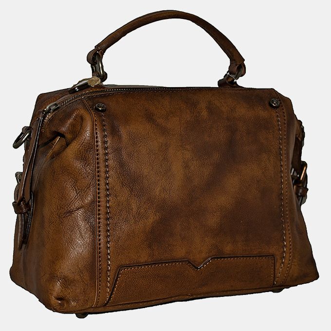 Italian Aniline Nappa Leather Hand & Shoulder Bag-Brown Fino | South ...