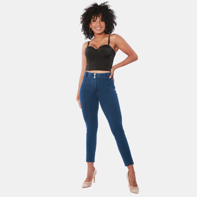 Mid Waist Shaping Pants - Grey Denim – Melody South Africa