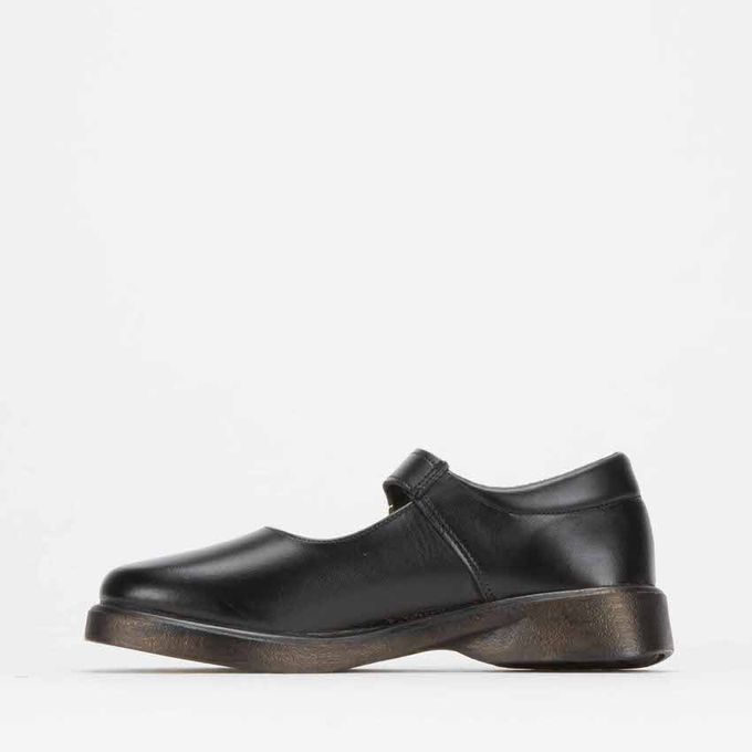 Girls Genuine Leather Vivianne Toughees School Shoes Black Toughees ...