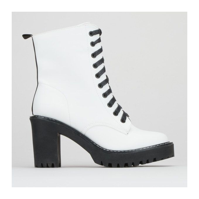 Fearne Lace Up Utility Ankle Boots White Public Desire | Price in South ...