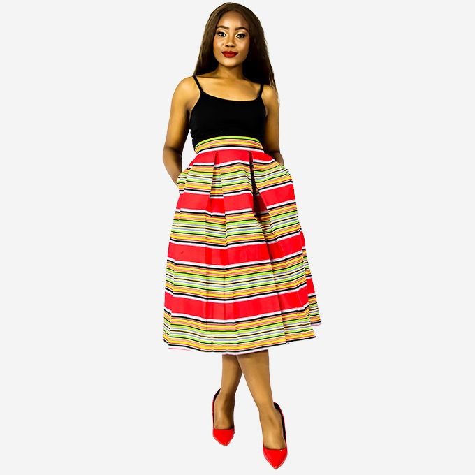Kundai Red Venda Skirt Africa Fashion House | South Africa | Zando