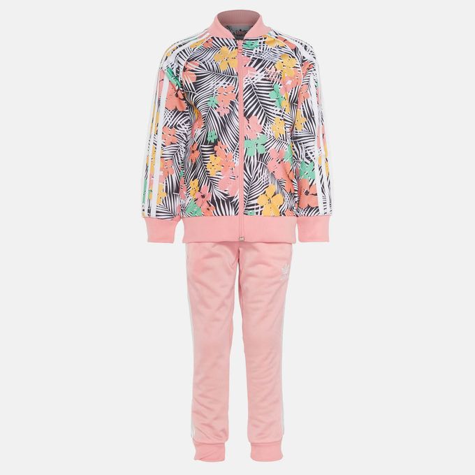 adidas pink floral tracksuit