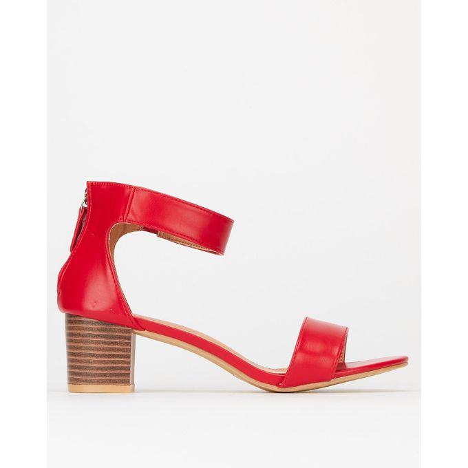 red low block heels