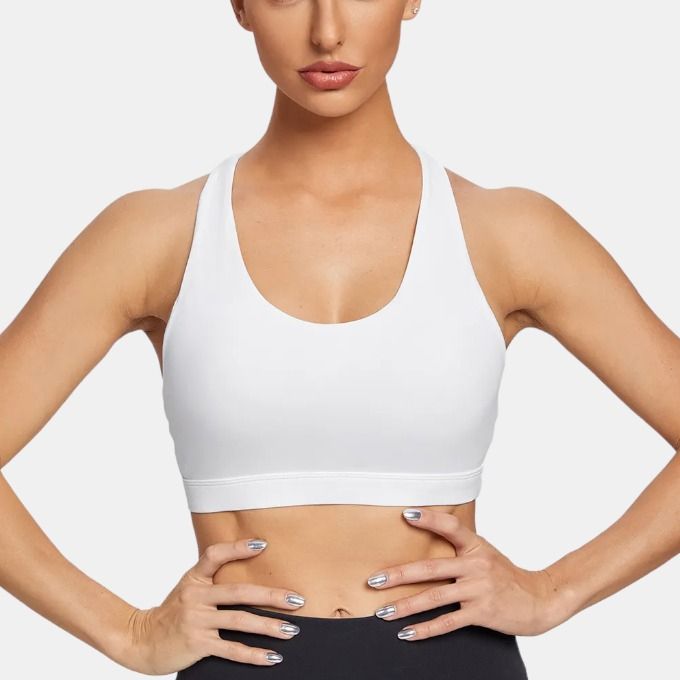 Women's High Support Padded Sports Bra White Livv Activewear