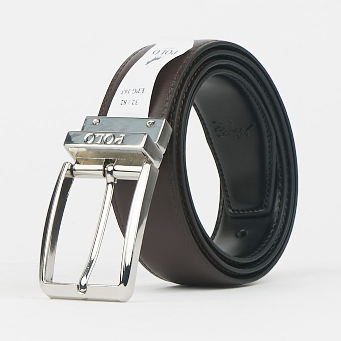 Mens Lancaster Coated Leather 35Mm Black / Brown Reversible Polo Belts ...